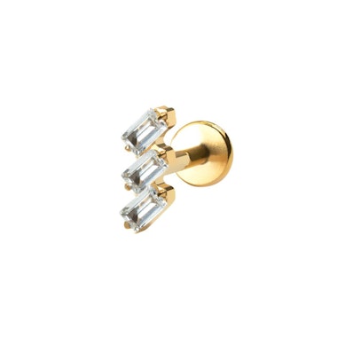 Labret din titan cu pietre baghetă