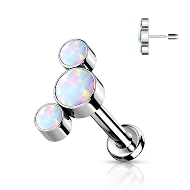 Labret push-in din titan cu o varietate de pietre de opal