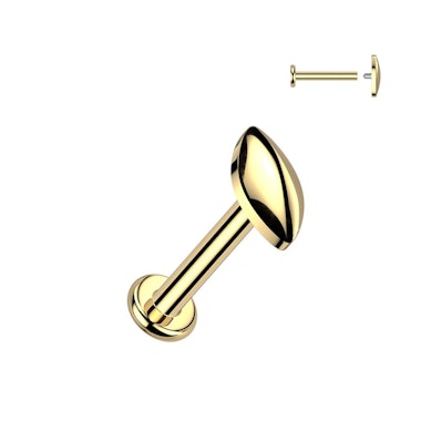 Labret din titan cu model oval rotunjit