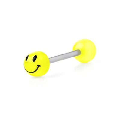 Cercel de limbă fosforeșcent cu smiley