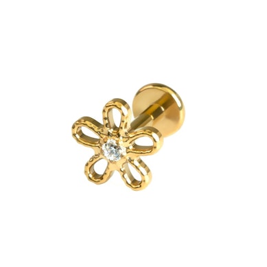 Labret din titan cu floare 
