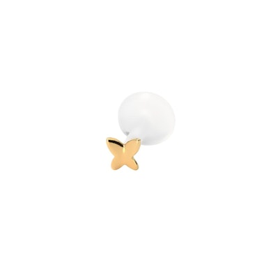Labret cu fluturaș din aur de 14k cu tijă din PTFE