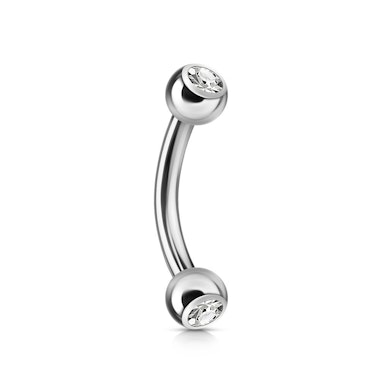 Barbell curbată cu pietre-Transparent
