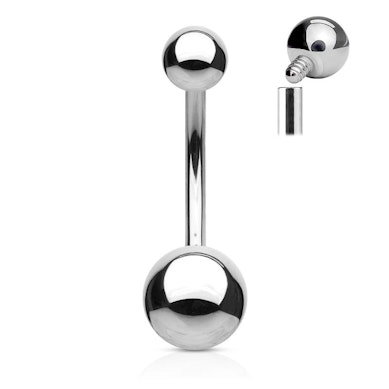 Piercing de buric din otel chirurgical cu filet interior