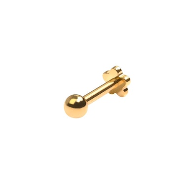 Labret din titan cu spate plat floare