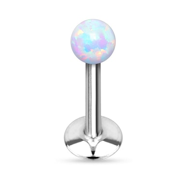Labret cu filet interior și piatră opal