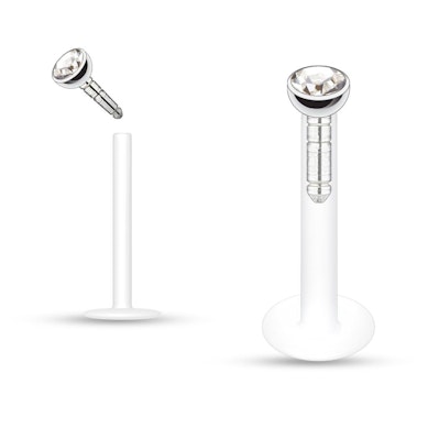 Labret din PTFE cu pietre în diverse culori