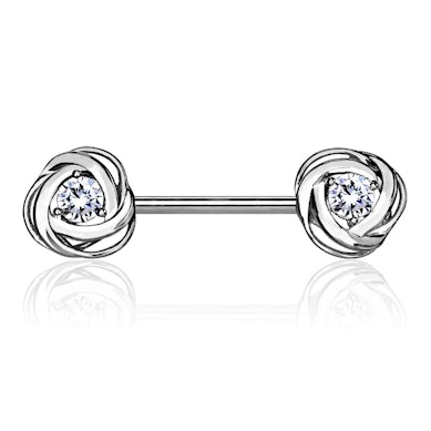 Barbell de sân model trandafiri cu pietre