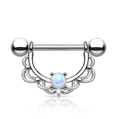 Scut de sân cu model filigranat și opal
