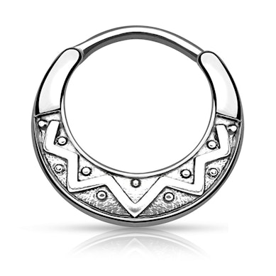 Cercel clicker de sept cu motiv aztec