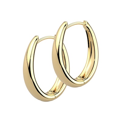 Pereche de cercei hoops ovali