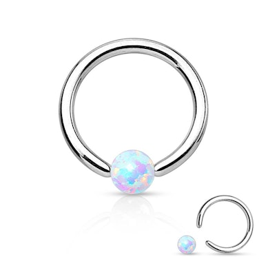 Cercel piercing cu bilă din piatră opal