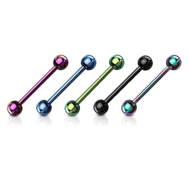 Set de 5 cercei piercing de limbă placate cu titan