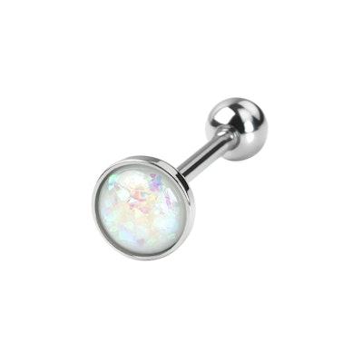 Cercel de limbă cu piatră opal