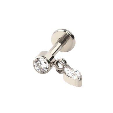Labret din titan cu pandant marchiză