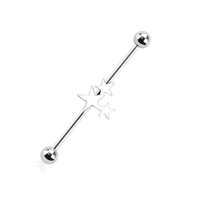 Piercing industrial cu 3 steluțe
