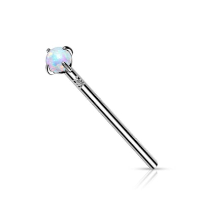 Stud de nas fishtail din aur de 14k cu piatră de opal