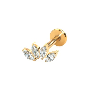 Labret din titan cu patru pietre marchiză