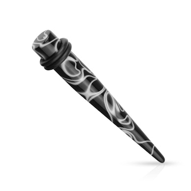 Taper cu model alb și negru cu o-ring dublu