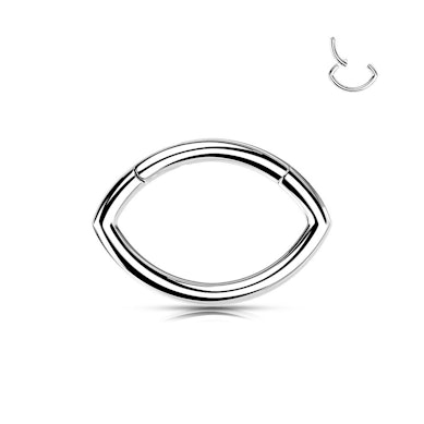 Cercel oval din titan cu balama