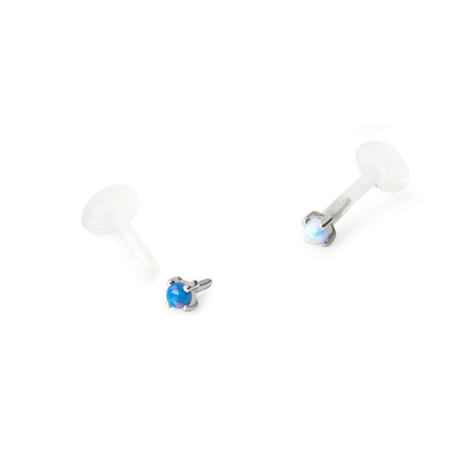 Labret din aur de 14 carate cu piatră de opal