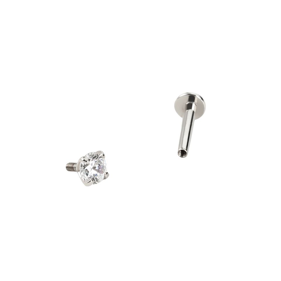 Labret din aur de 14K cu filet interior strălucitor