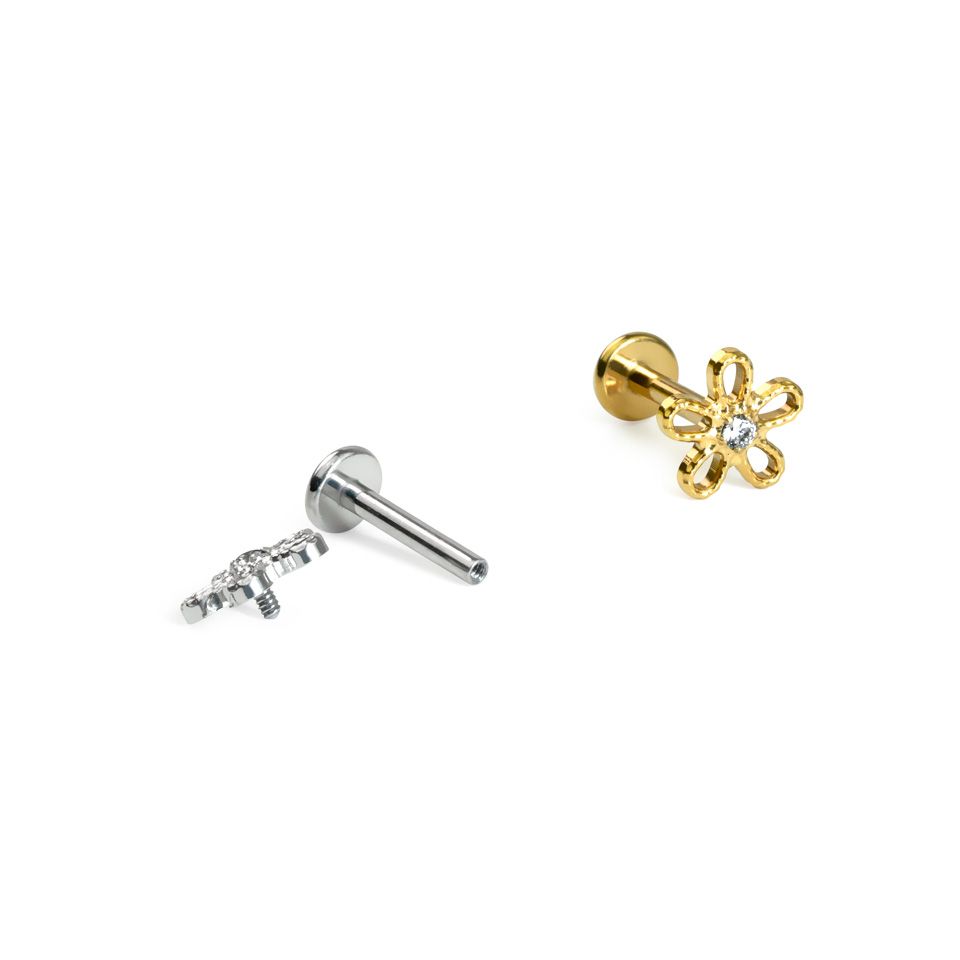 Labret din titan cu floare