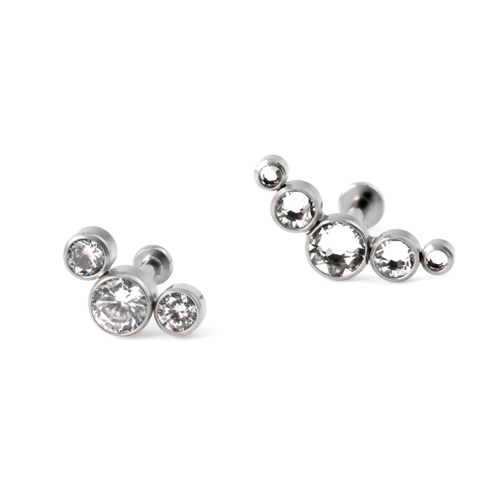 Labret push-in din titan cu o varietate de pietre