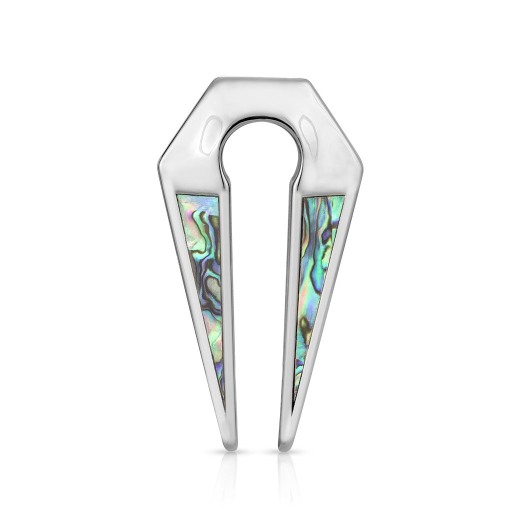 Cercel keyhole din oțel chirurgical cu abalone