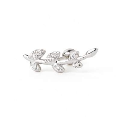 Cercel de ureche cu frunze și pietre