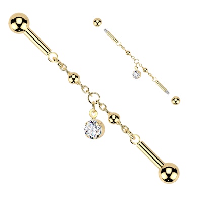 Barbell industrial cu lanț și piatră ce atârnă