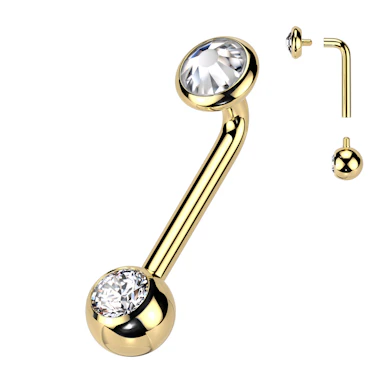 Barbell din titan Christina cu pietre 