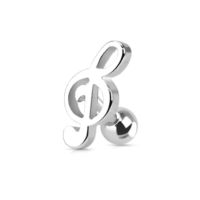 Barbell pentru tragus cu model cheia sol