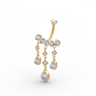 Cercel din titan cu bijuterii ce atârnă