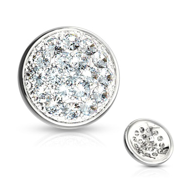 Dermal din aur de 14 carate cu o cupolă cu pietre pave