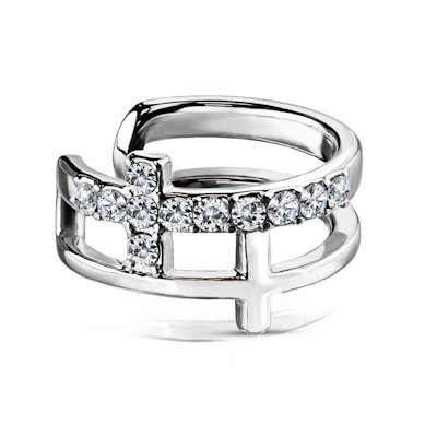 Catușă pentru ureche cu cruce dublă