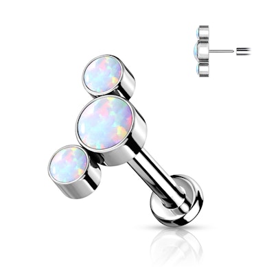 Labret push-in din titan cu o varietate de pietre de opal