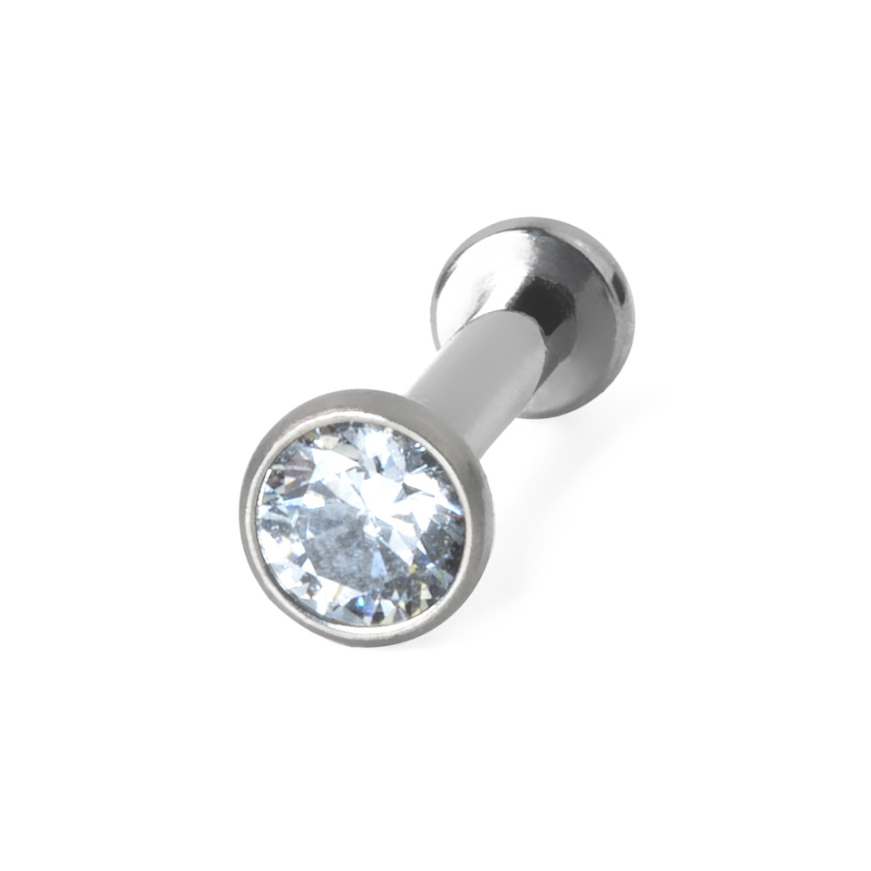 Labret push-in din titan cu piatră fațetată