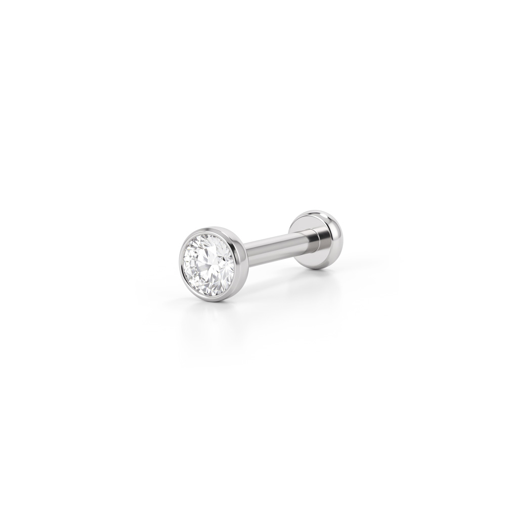 Labret push-in din titan cu piatră fațetată