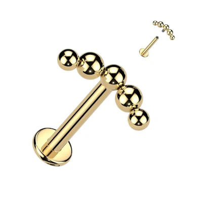 Labret din titan cu vârf decorativ din mărgele