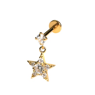 Labret cu pandantiv în formă de stea și pietre