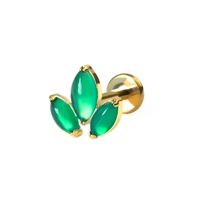 Labret din titan cu trio din pietre naturale tăietură marchiză