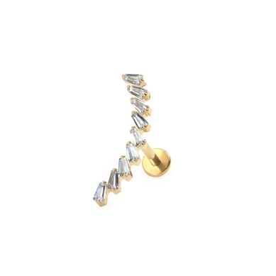 Labret din titan cu arc de pietre