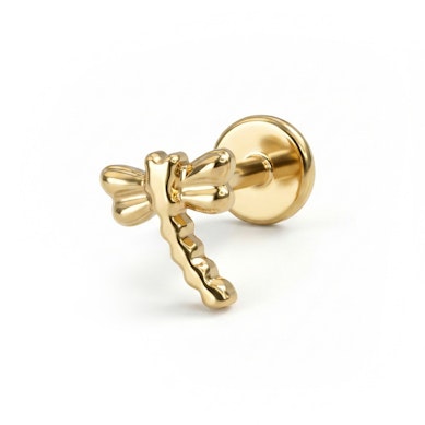 Labret din titan cu libelulă