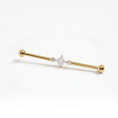 Barbell industrial din titan cu piatră centrală pătrată