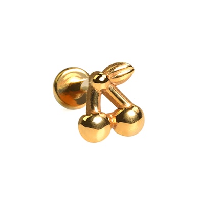 Labret plat din titan cu cireșe