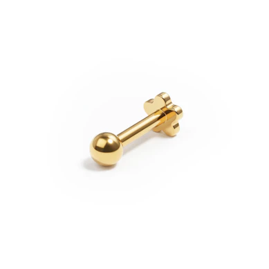 Labret din titan cu spate plat floare