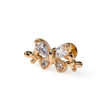 Labret din titan cu fluturi