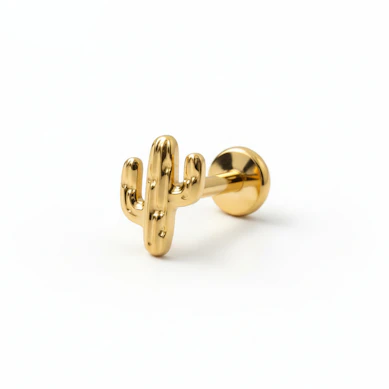 Labret din titan cu cactus