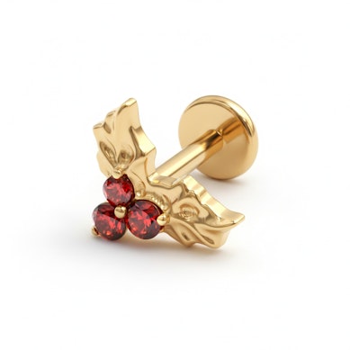 Labret din titan cu floare de Crăciun